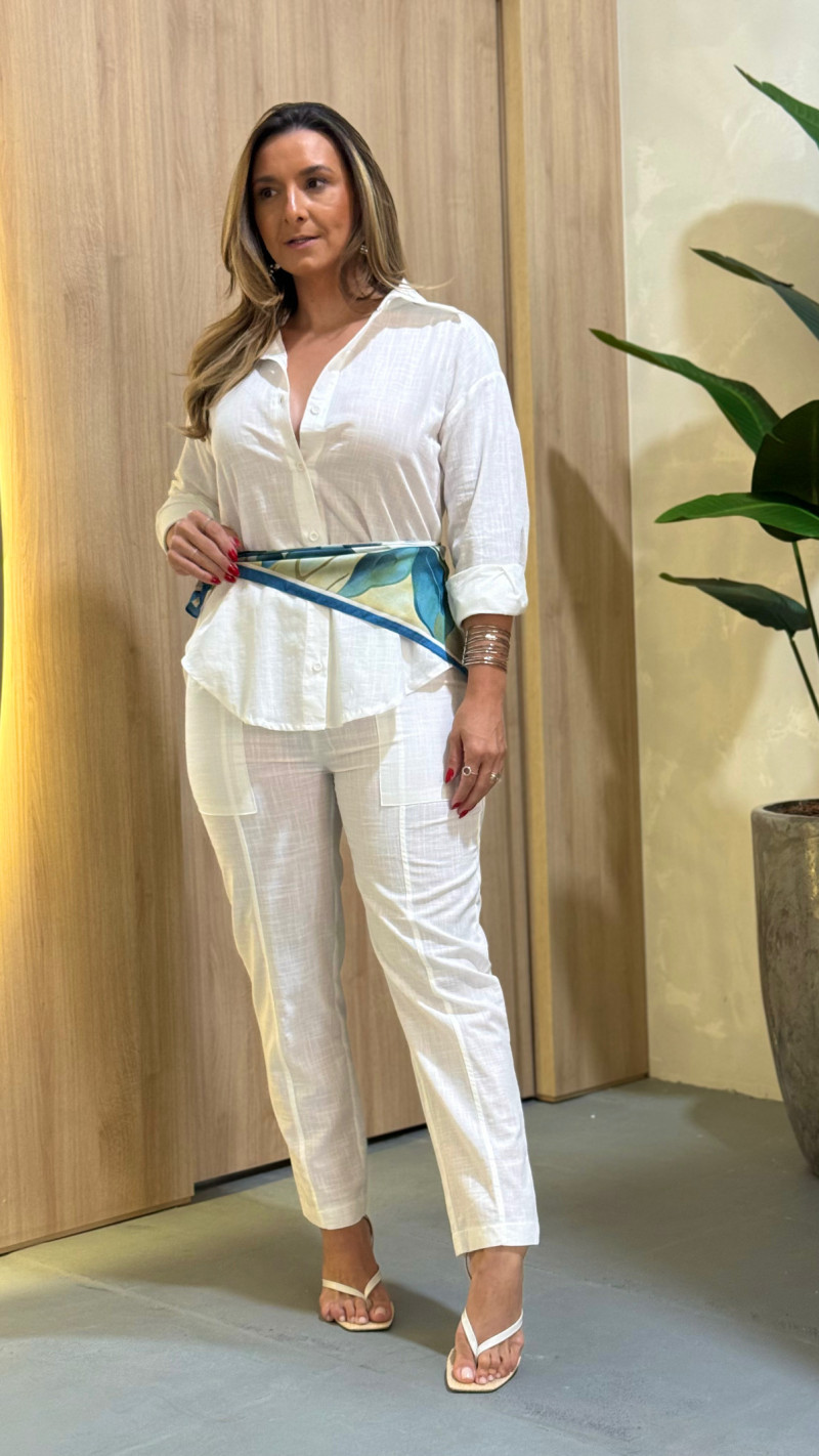 Conjunto Camisa E Calça Linho Mari