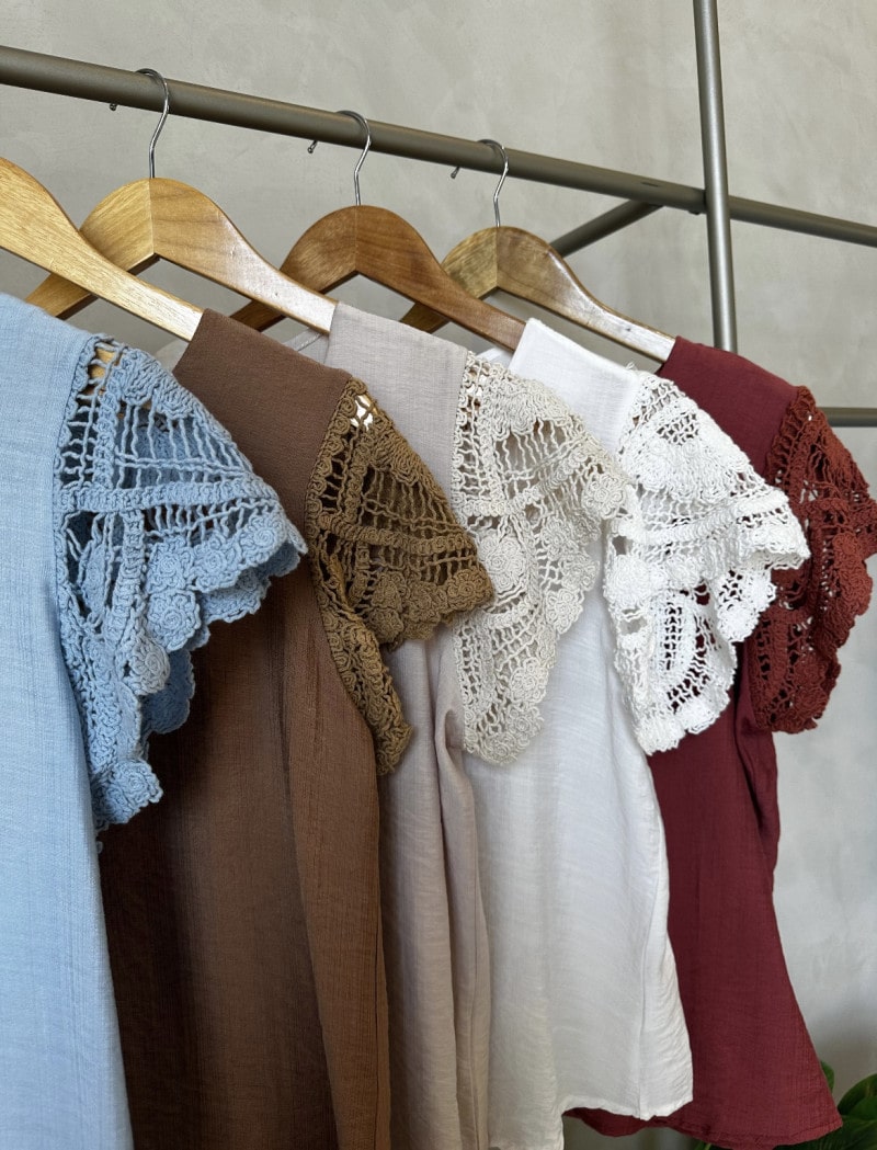 Blusa Manga Crochê Marisa