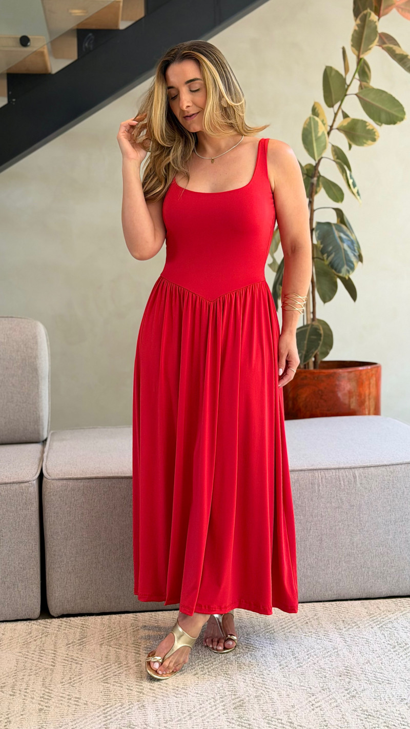 Vestido Midi Recorte Princesa 