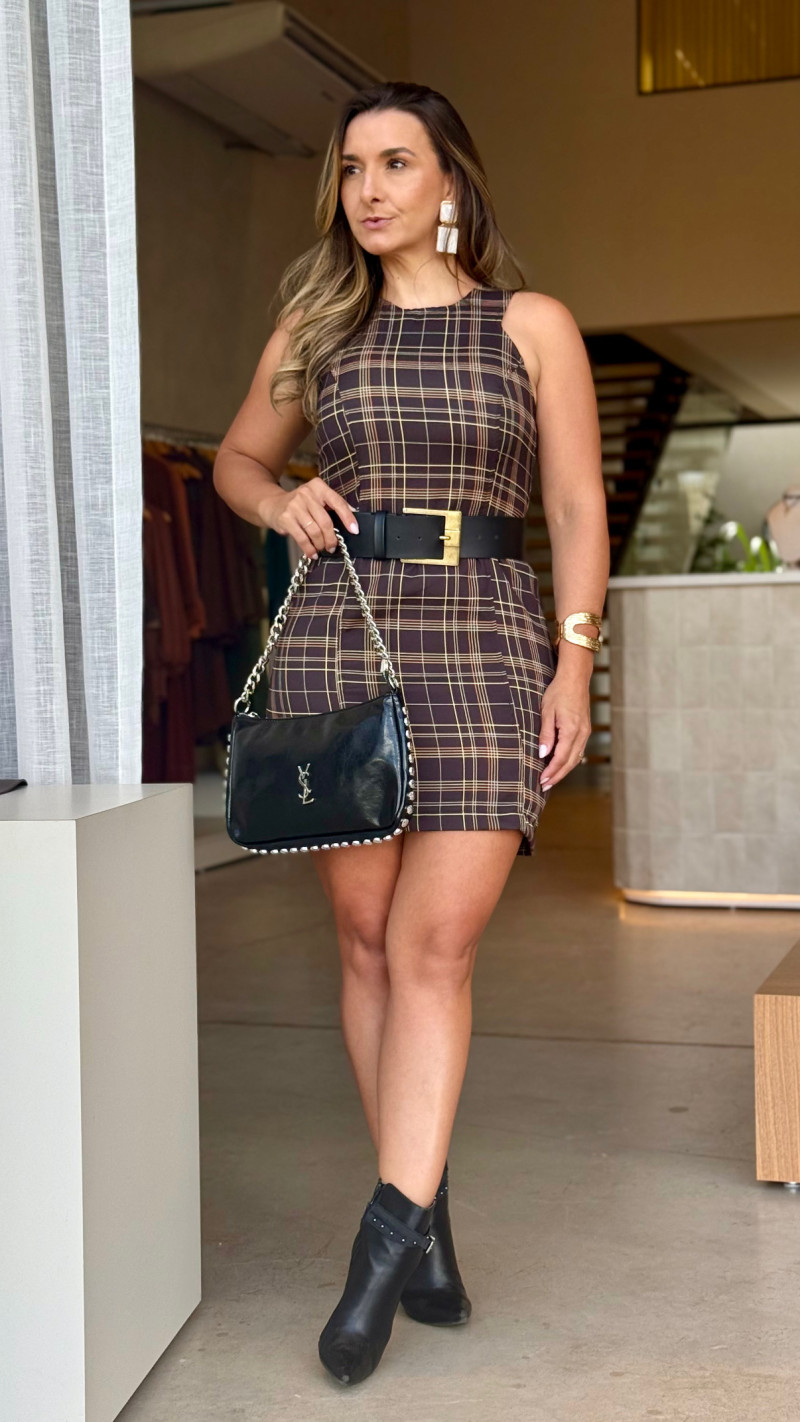 Vestido Alfaiataria Xadrez