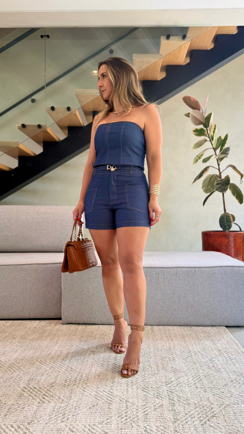 Conjunto Blusa Tomara Que Caia E Short Camila