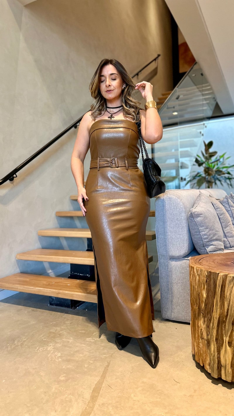 Vestido Couro Tomara Que Caia Rafa