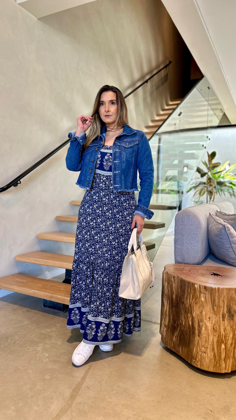 Vestido Midi Manga 3/4 Lavinia