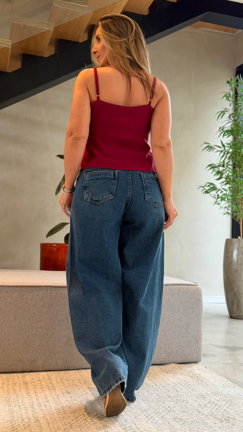Calça Jeans Barrel Barbara 
