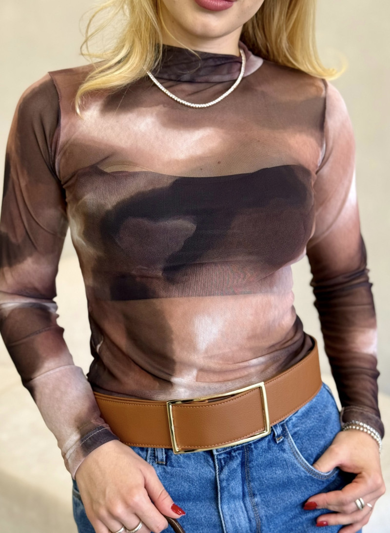 Blusa Tule Estampada Cacharrel 