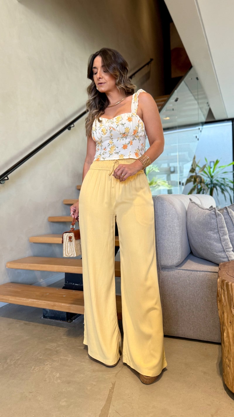 Calça Pantalona Elástico Cintura Isis