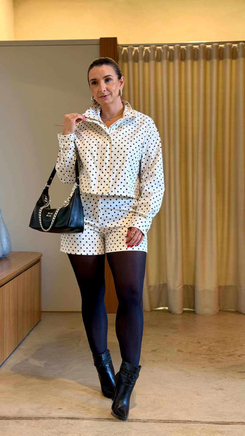 Conjunto Poá Jaqueta E Short Fran