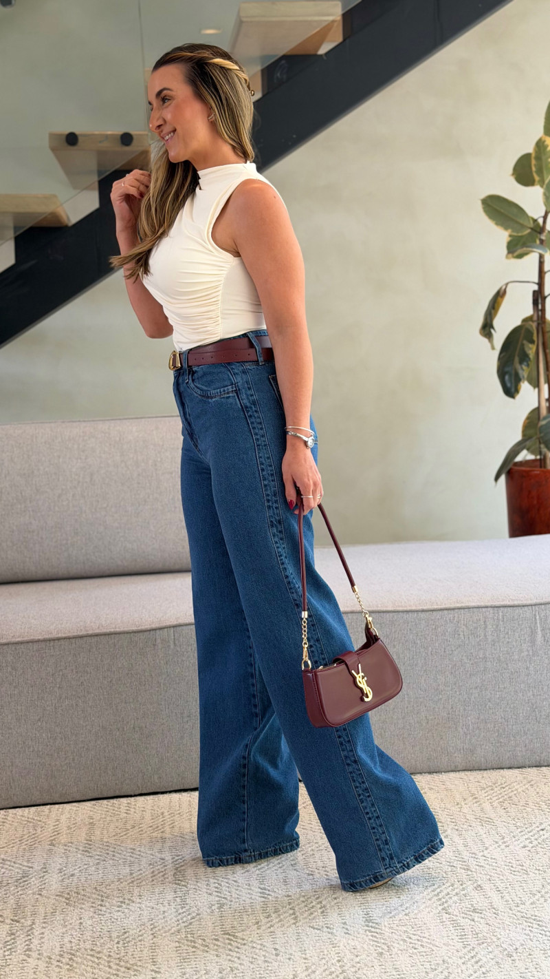 Calça Jeans Wide Reta Yas