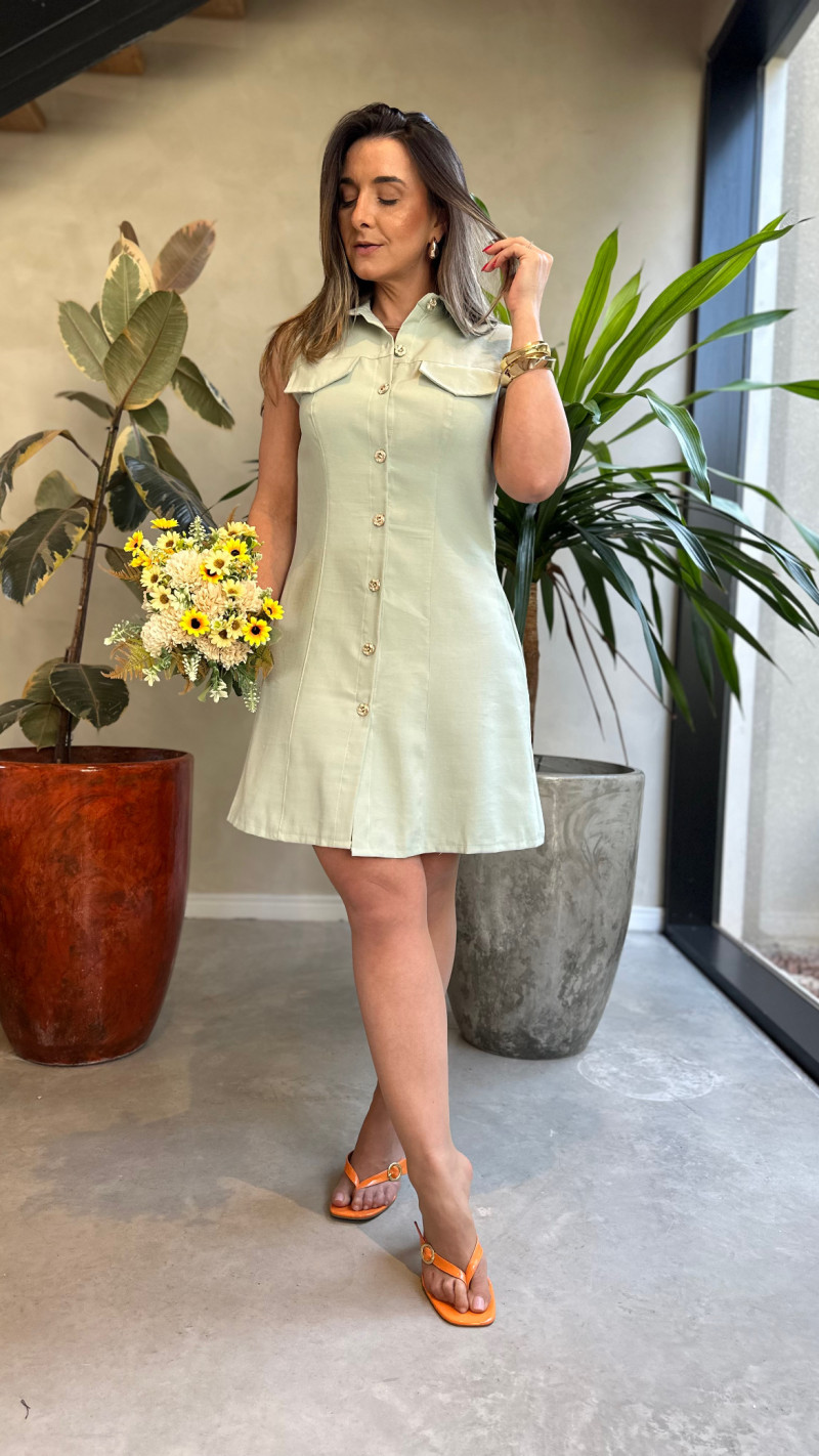 Vestido Regata Botões Taina