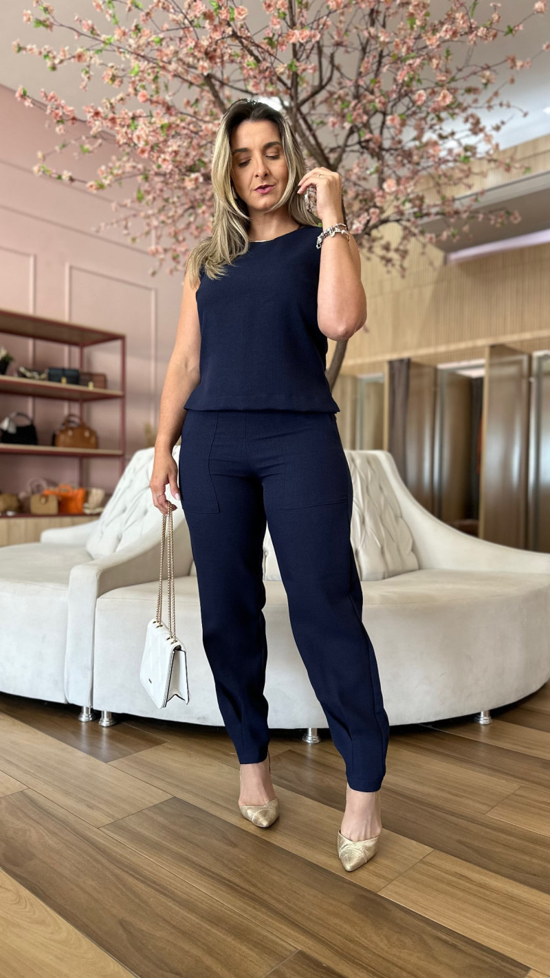 Conjunto Blusa E Calça Alfaiataria Loretha