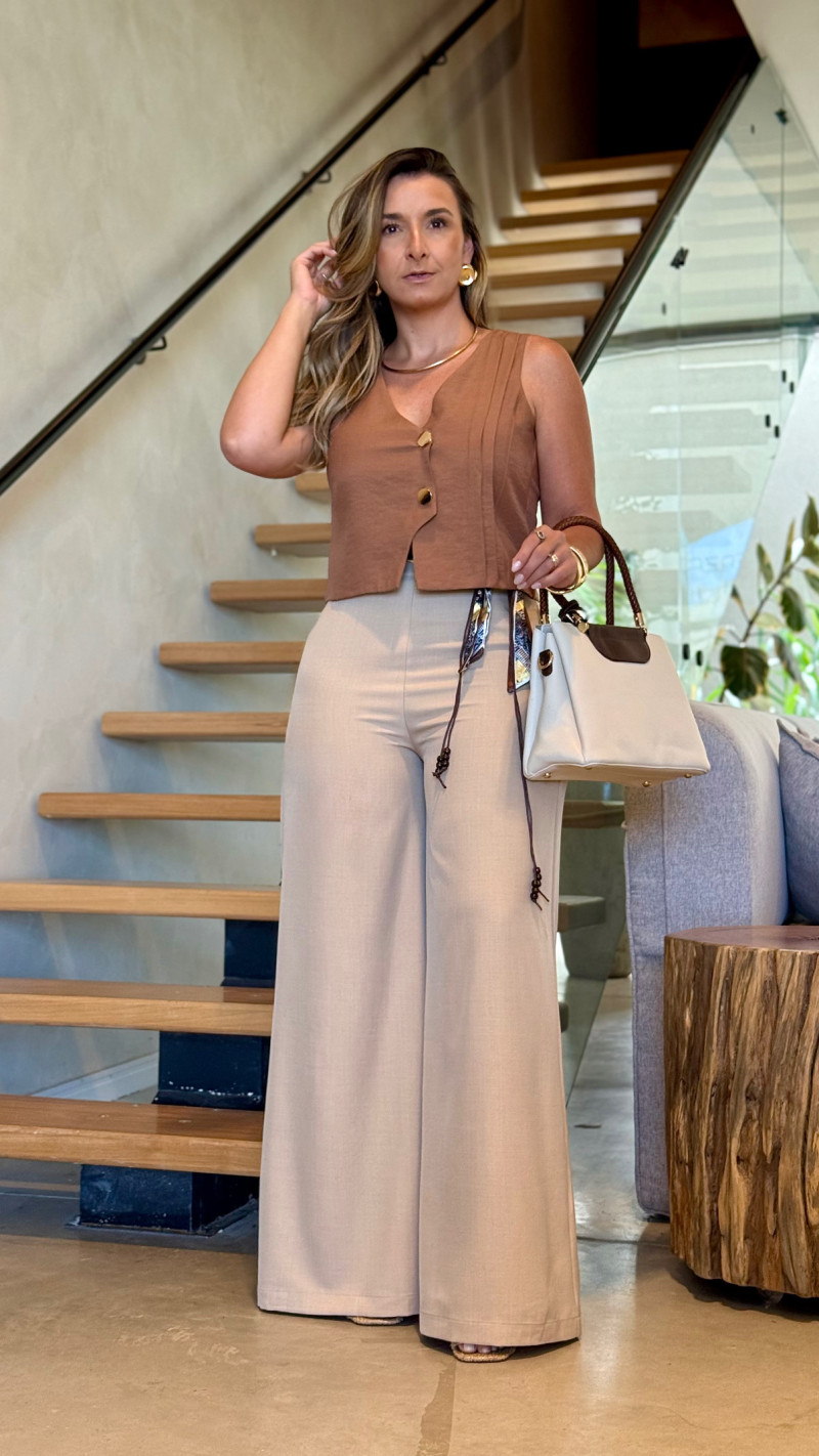 Calça Pantalona Com Lenço Ana