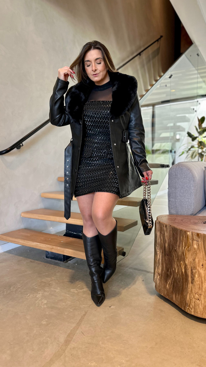 Sobretudo Couro Antonella