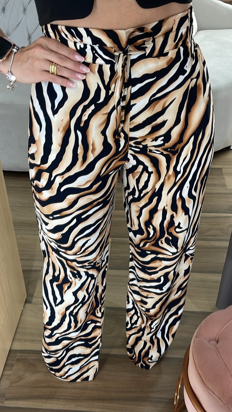 Calça animal shop print zara