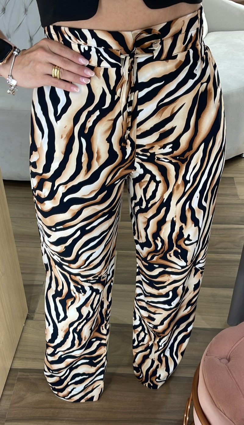 Calça Pantalona Zara -Nude-G