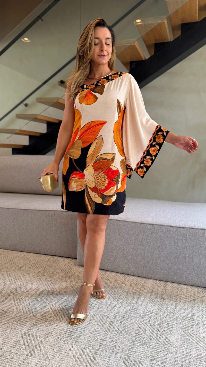 Vestido Curto Nula Manga Sabrina