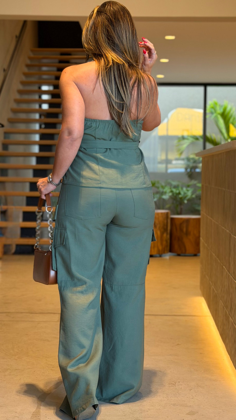 Conjunto Blusa E Calça Cargo Leticia