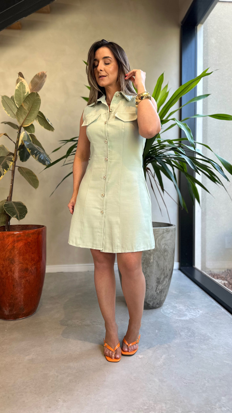 Vestido Regata Botões Taina