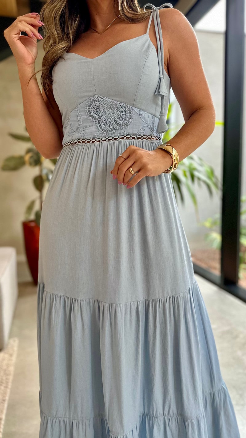 Vestido Longo Alcinha Amarração Bia