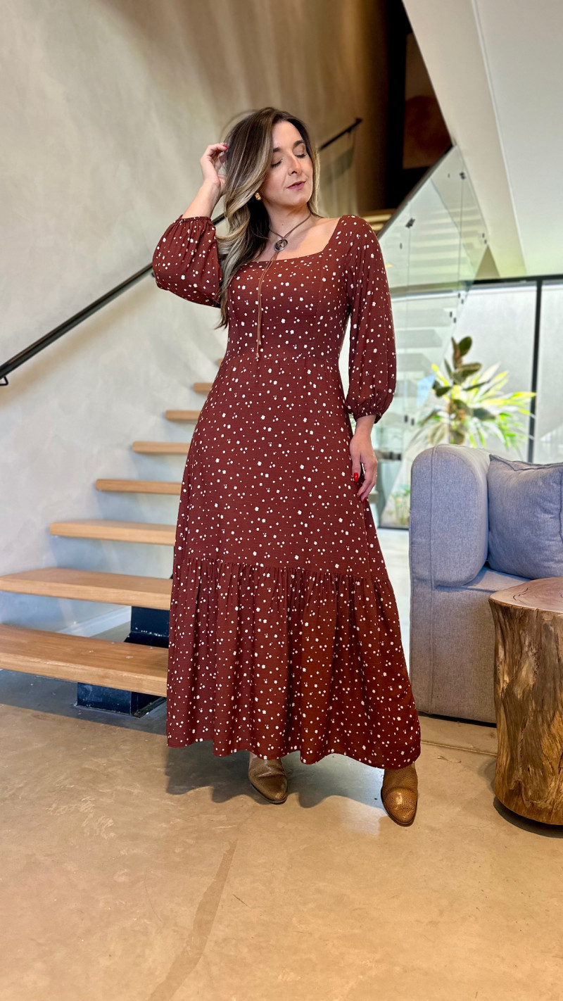 Vestido Midi Manga 3/4 Marifer