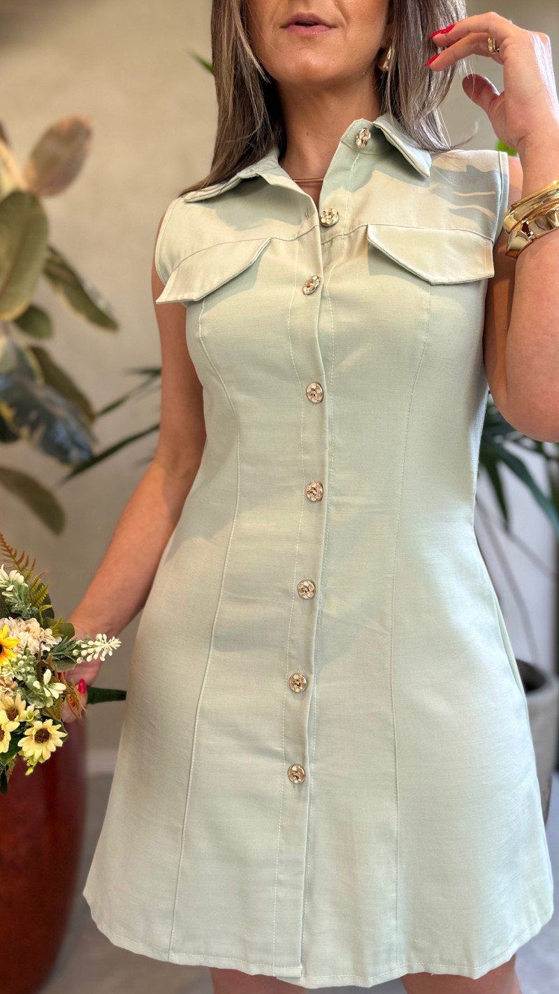 Vestido Regata Botões Taina