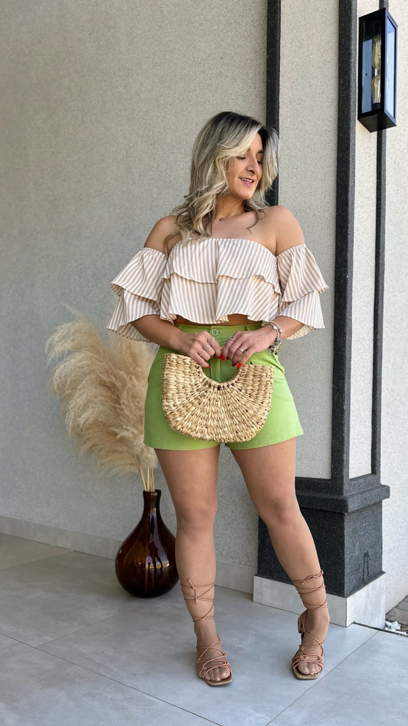 Cropped Listrado Mia