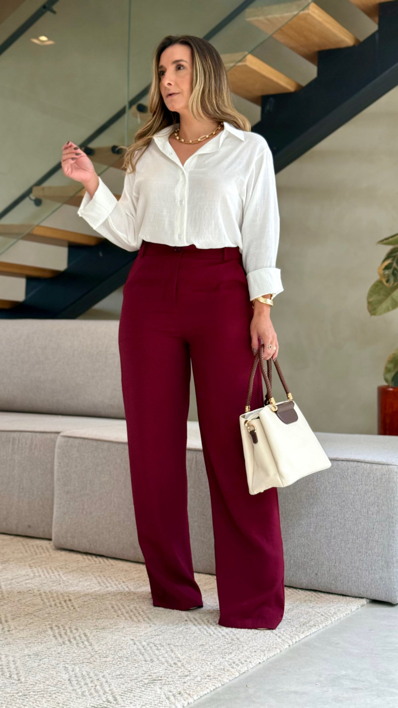 Calça Pantalona Alfaiataria Naty