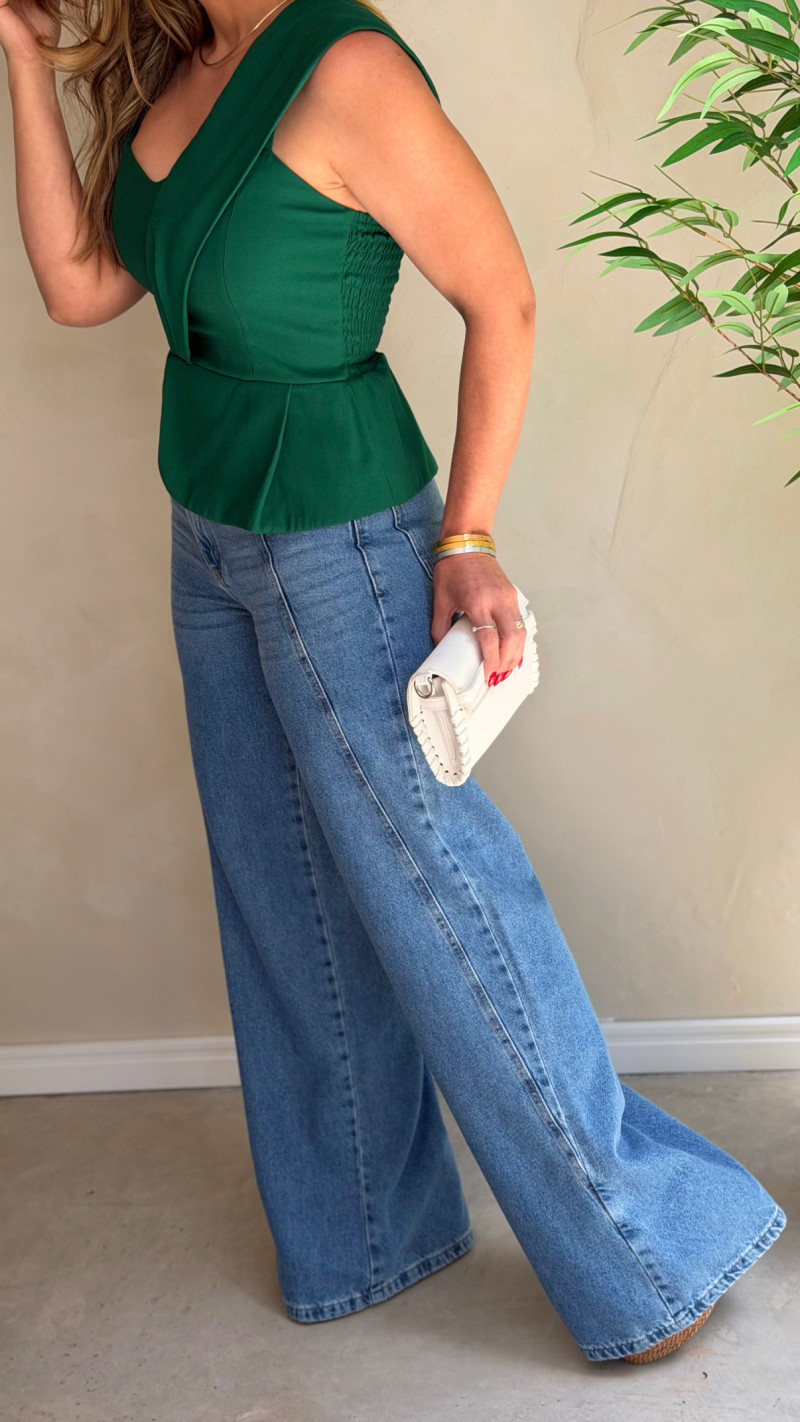 Calça Jeans Wide Ampla Valéria 