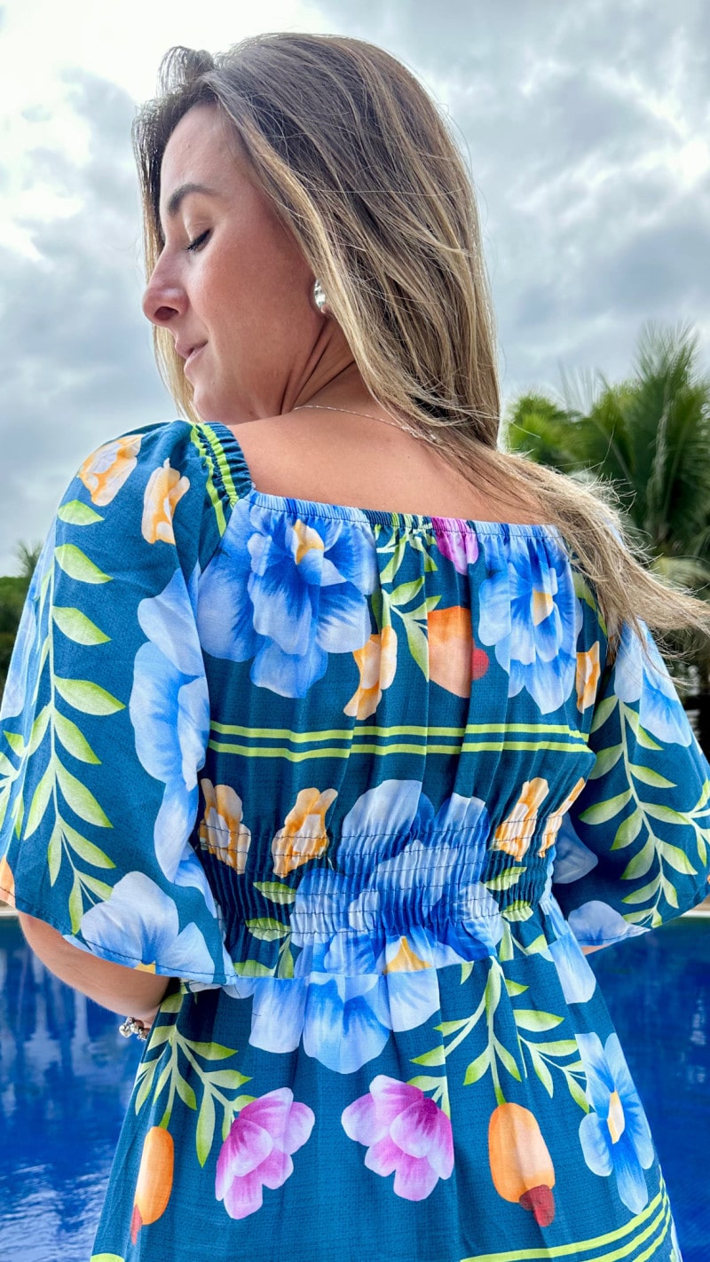 Vestido Longo Com Manga Mirela