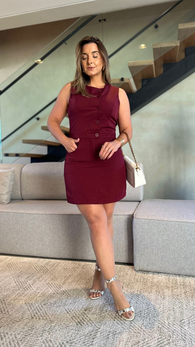 Vestido Alfaiataria Botões Betina