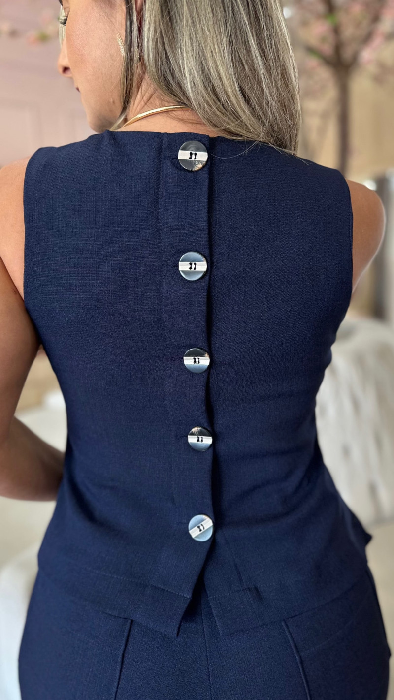 Conjunto Blusa E Calça Alfaiataria Loretha