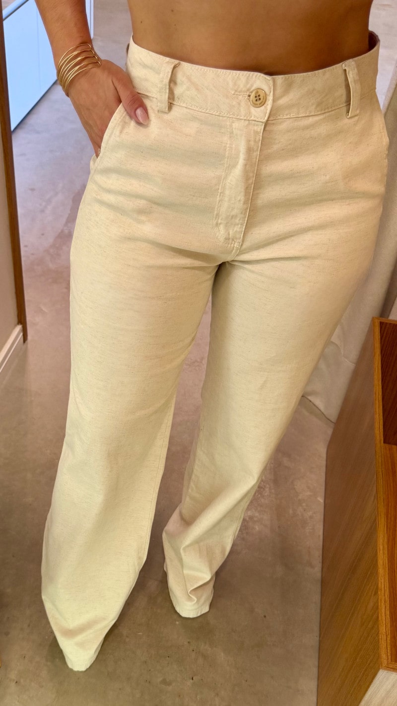 Calça Reta Linho Laura