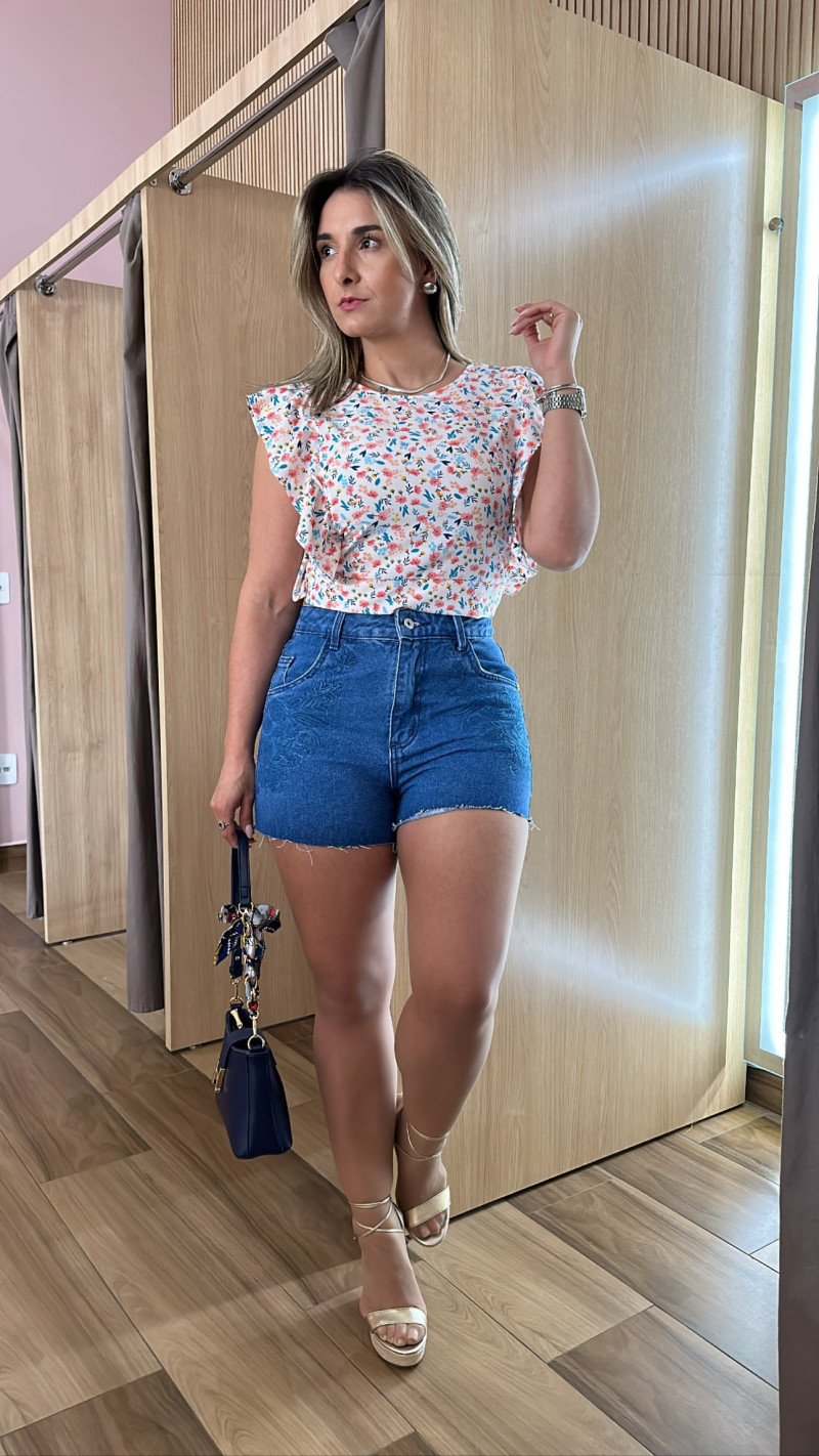 Short Jeans Bordado 