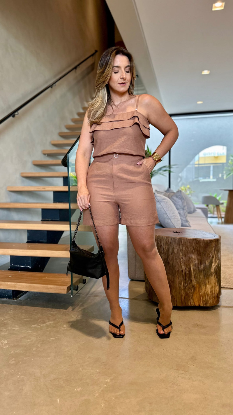 Conjunto Blusa E Short Alfaiataria Bianca