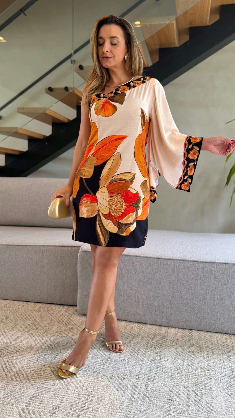 Vestido Curto Nula Manga Sabrina