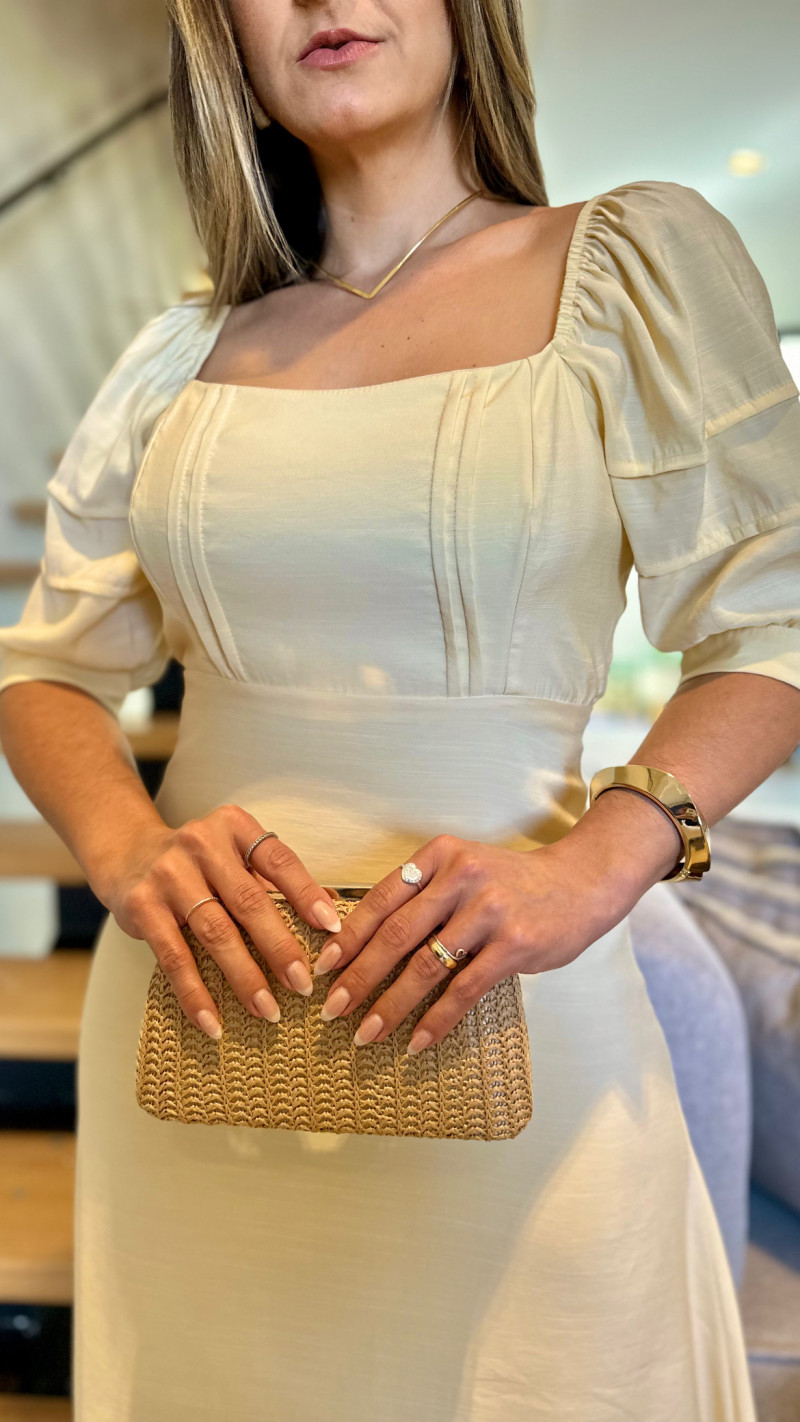 Vestido Midi Com Manga Lais