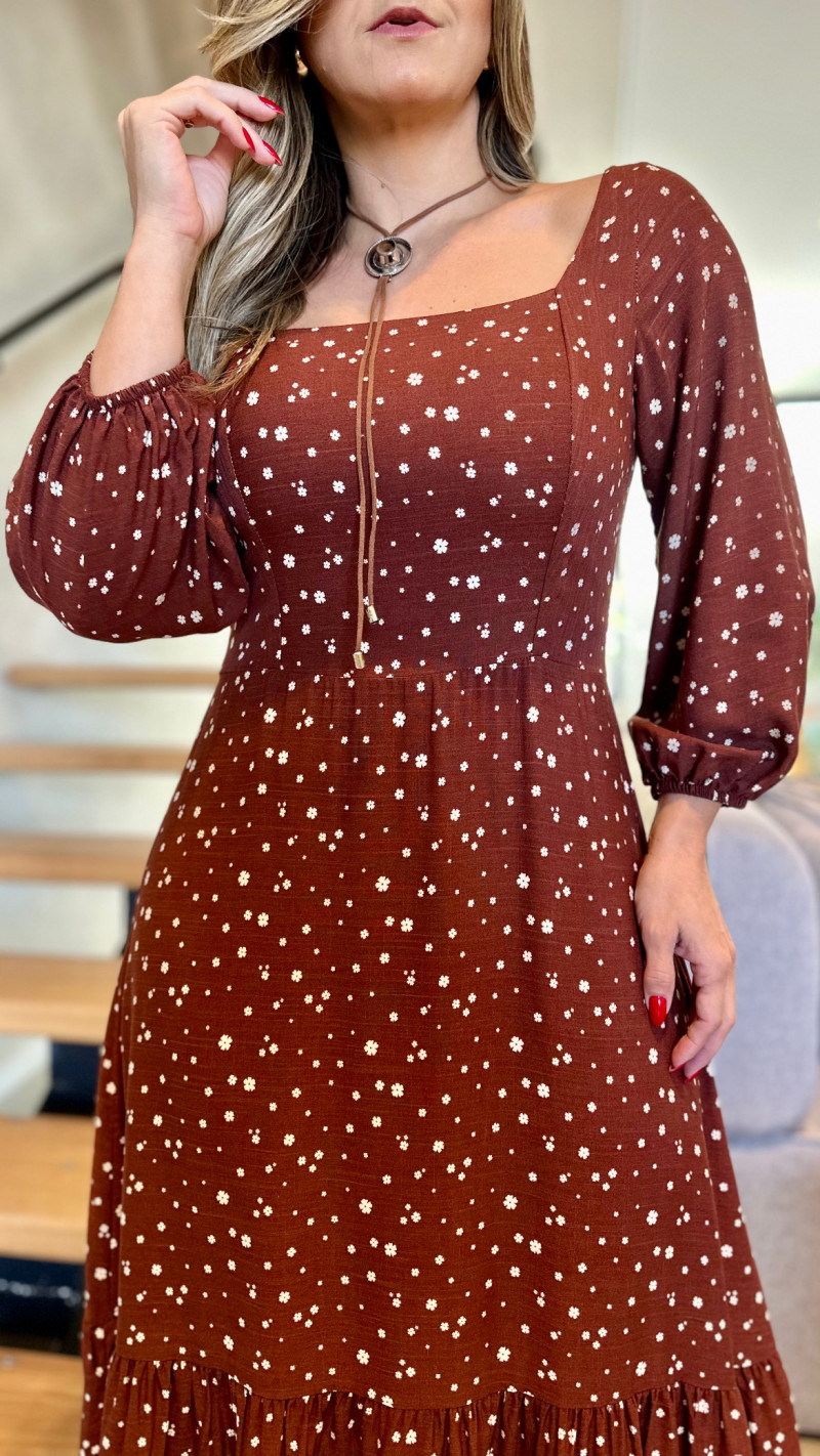Vestido Midi Manga 3/4 Marifer