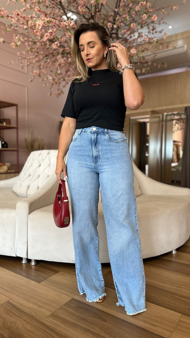 Calça Jeans Wide Leg Nicolly