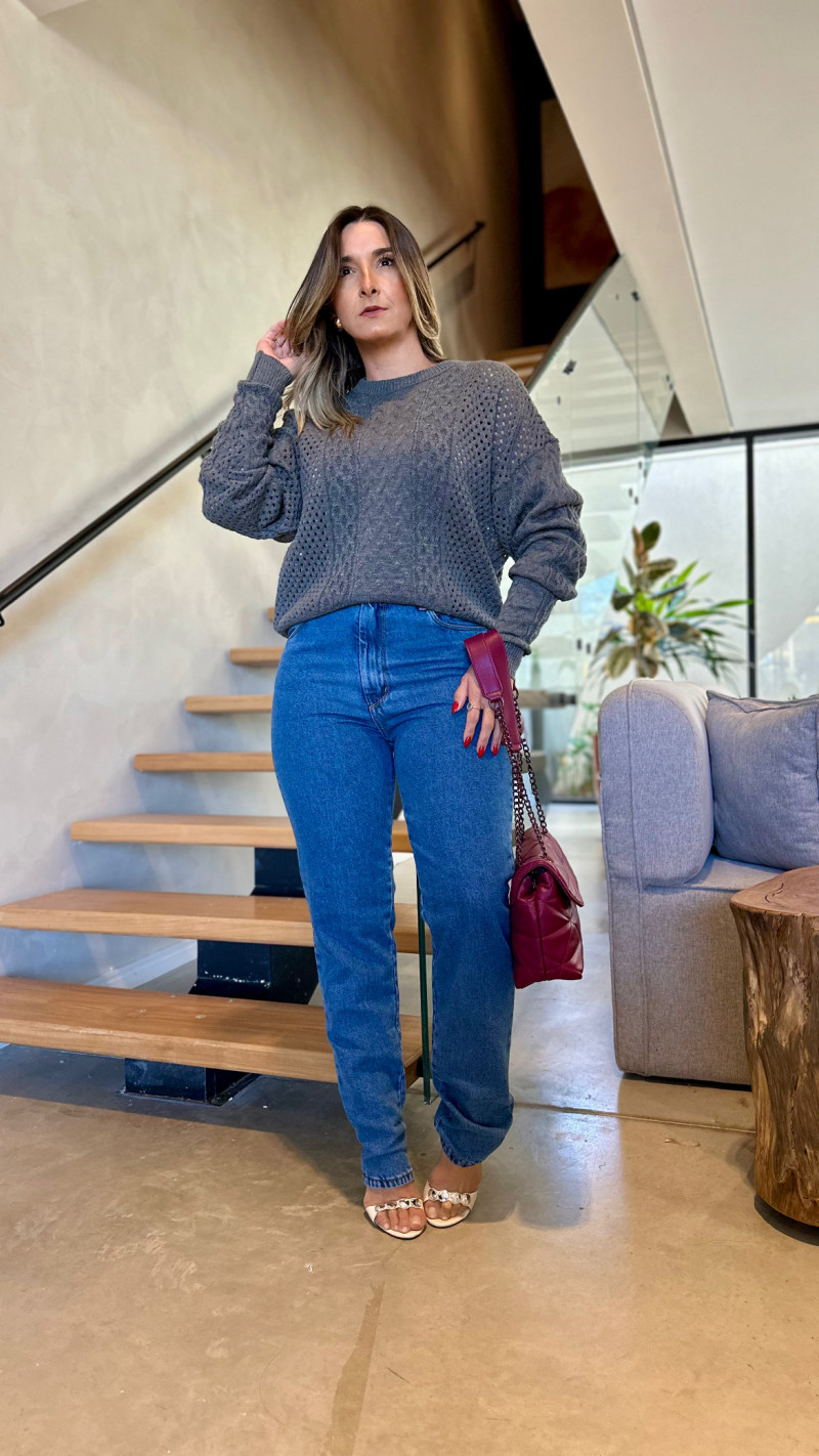 Blusa Manga Longa Tricot Samy