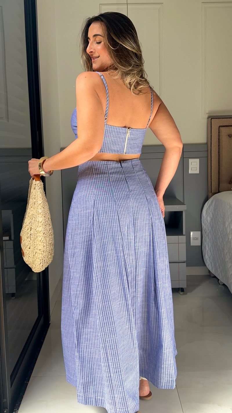 Conjunto Cropped E Saia Marifer