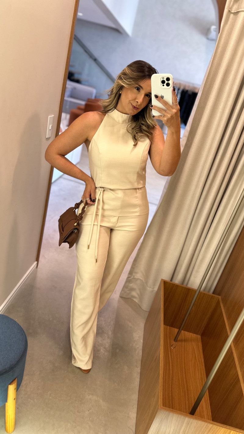 Conjunto Blusa Gola Alta E Calça Denise