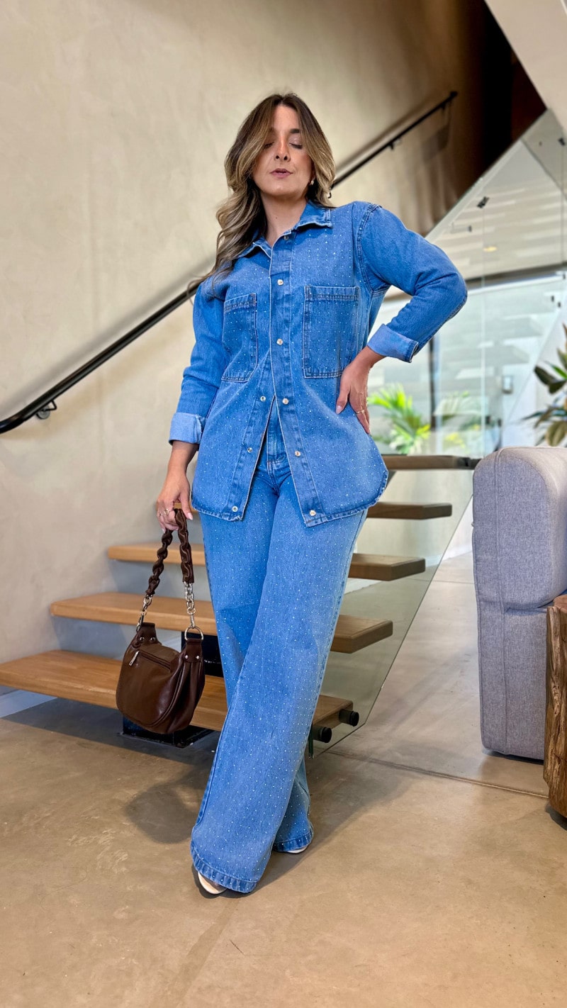Calça Jeans Com Aplicação Sara