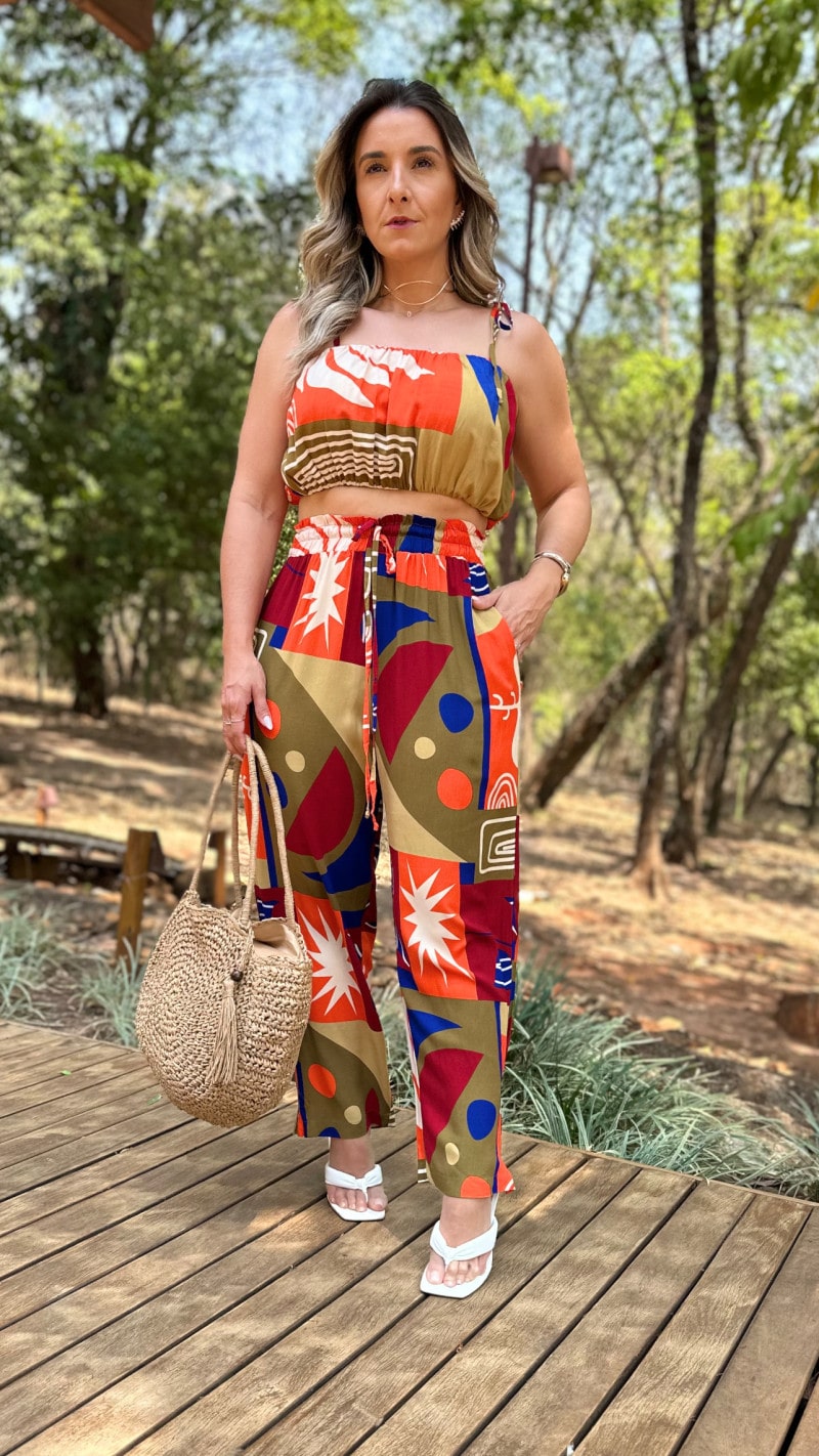 Conjunto Cropped E Calça Lilian
