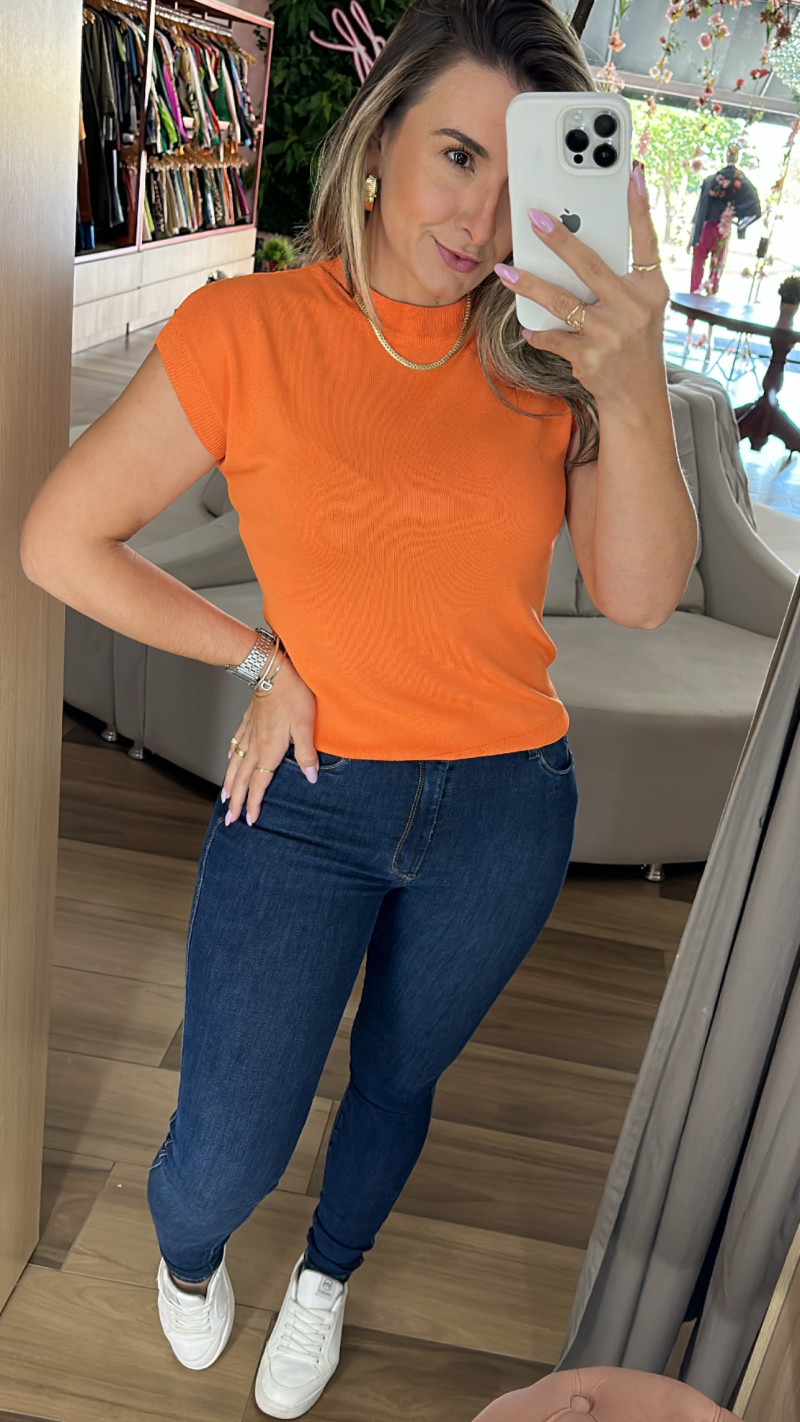 Calca jeans top com blusa