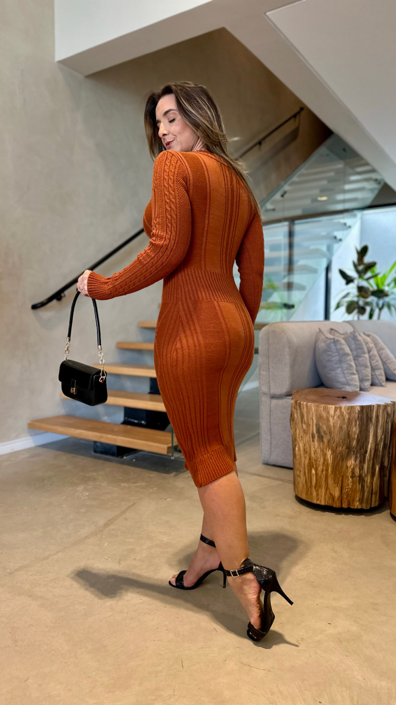 Vestido Tricot Manga Longa Cecilia