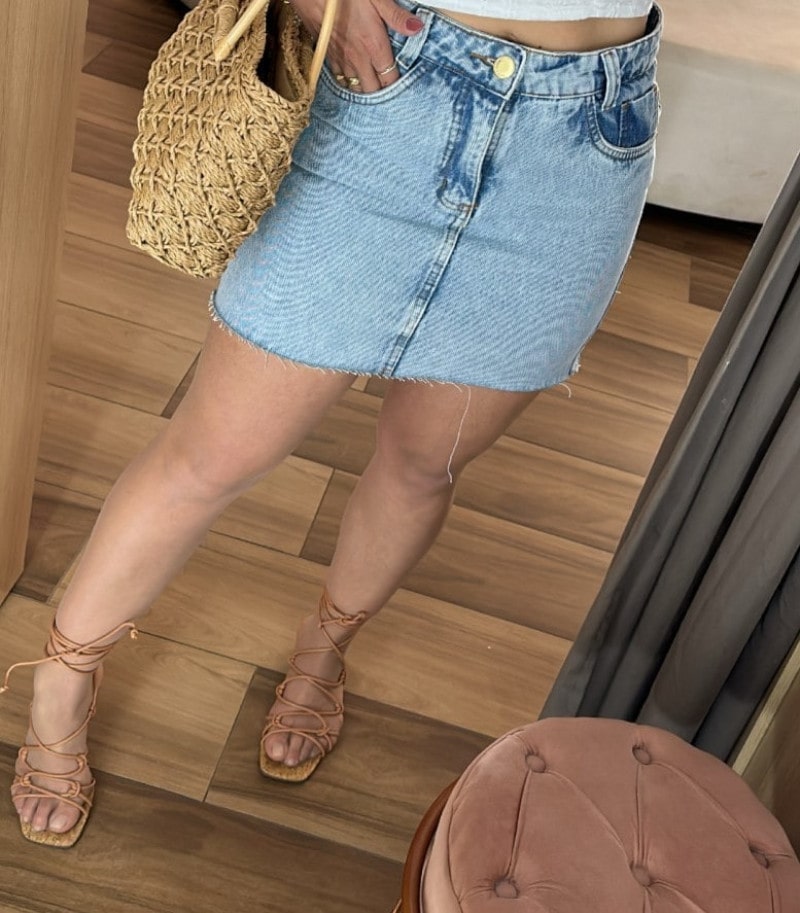 Saia jeans tamanho 44 top