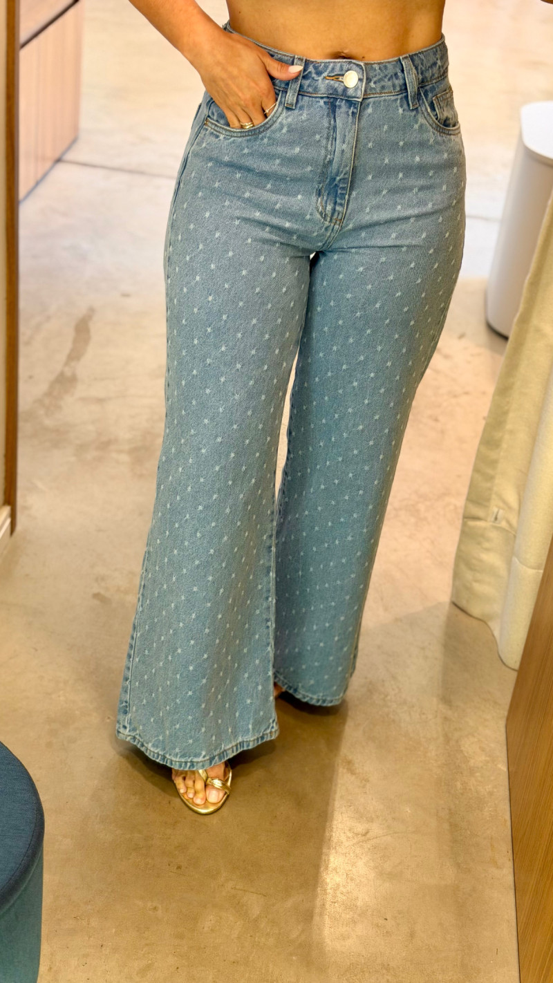 Calça Wide Detalhe Gigi