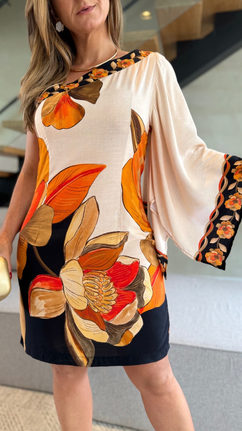 Vestido Curto Nula Manga Sabrina