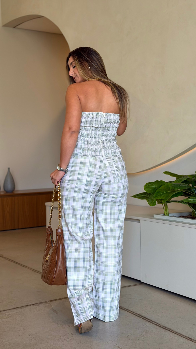 Conjunto Tomara Que Caia E Calça Xadrez Cloe