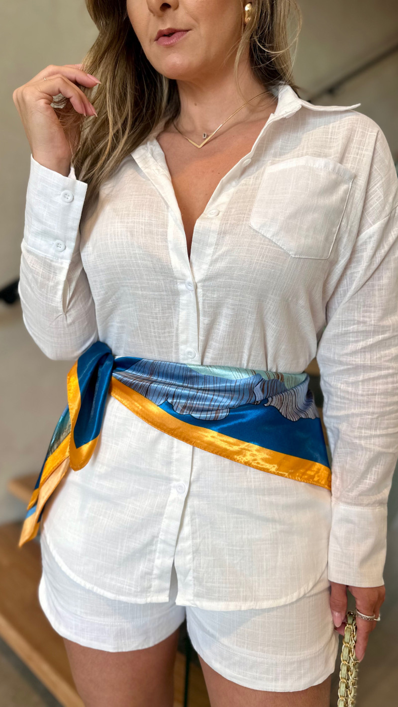 Conjunto Camisa E Short Linho Olivia