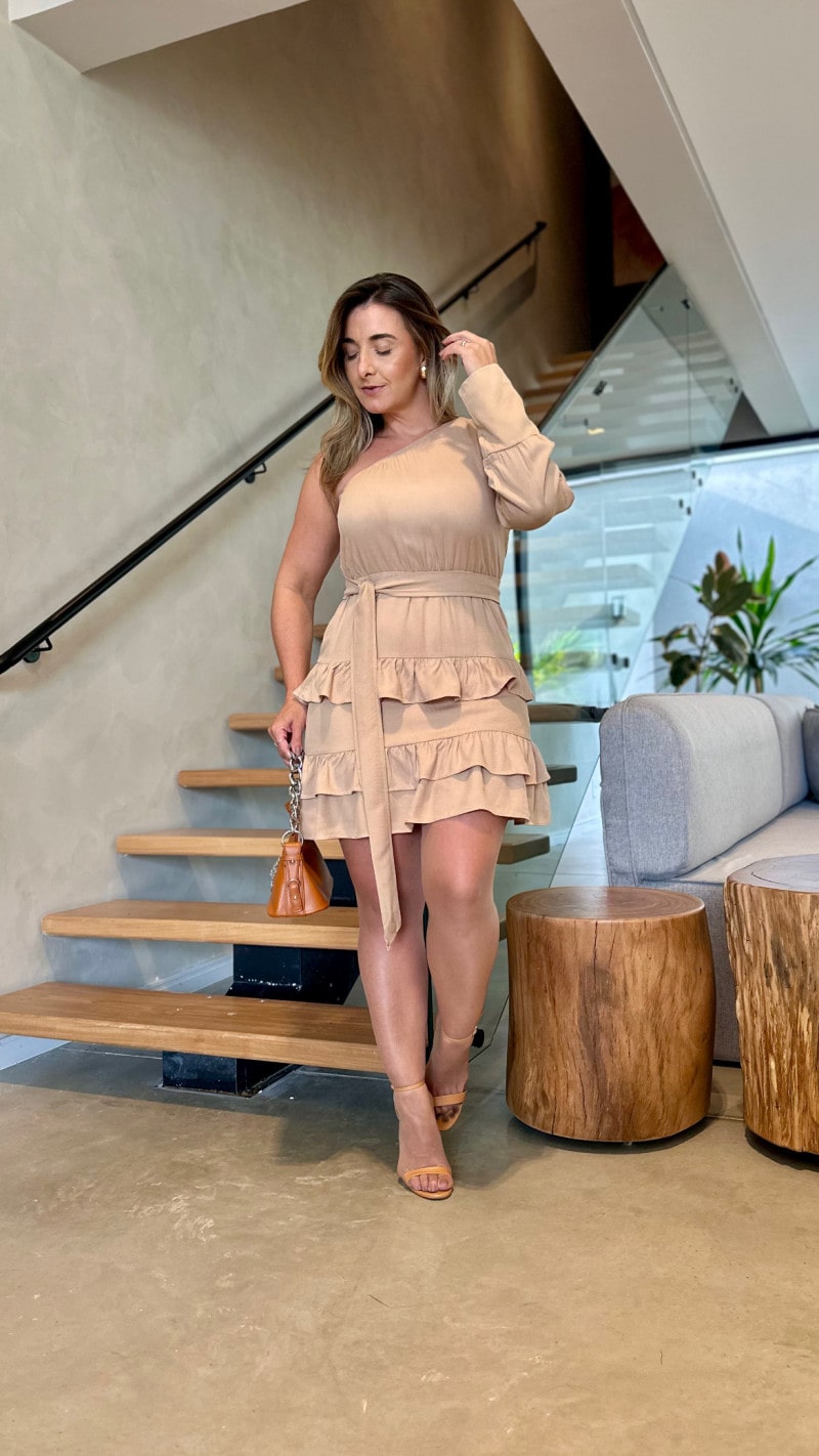Vestido Curto Nula Manga Babados